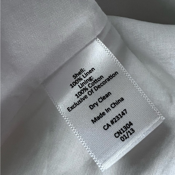 NWOT Talbots 100% Linen Eyelet Sleeveless Midi Dress in White size 10 - Picture 10 of 12